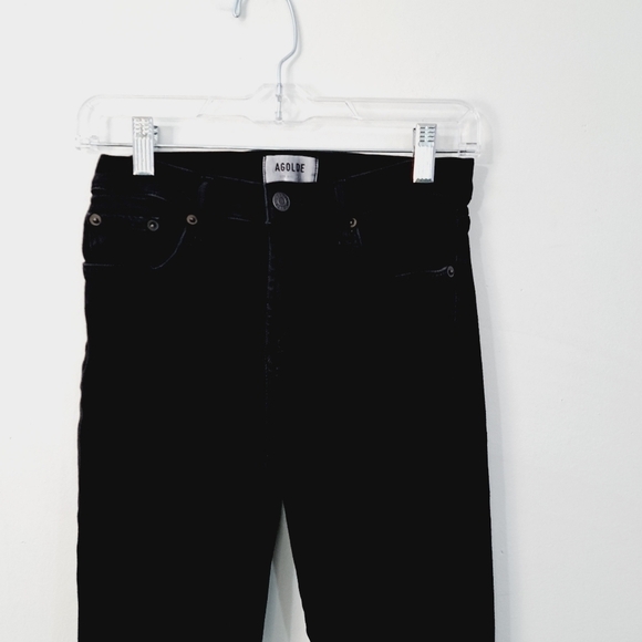 AGOLDE Black Stretch Mid Rise Raw Hem Skinny Jeans‎ - Picture 3 of 9